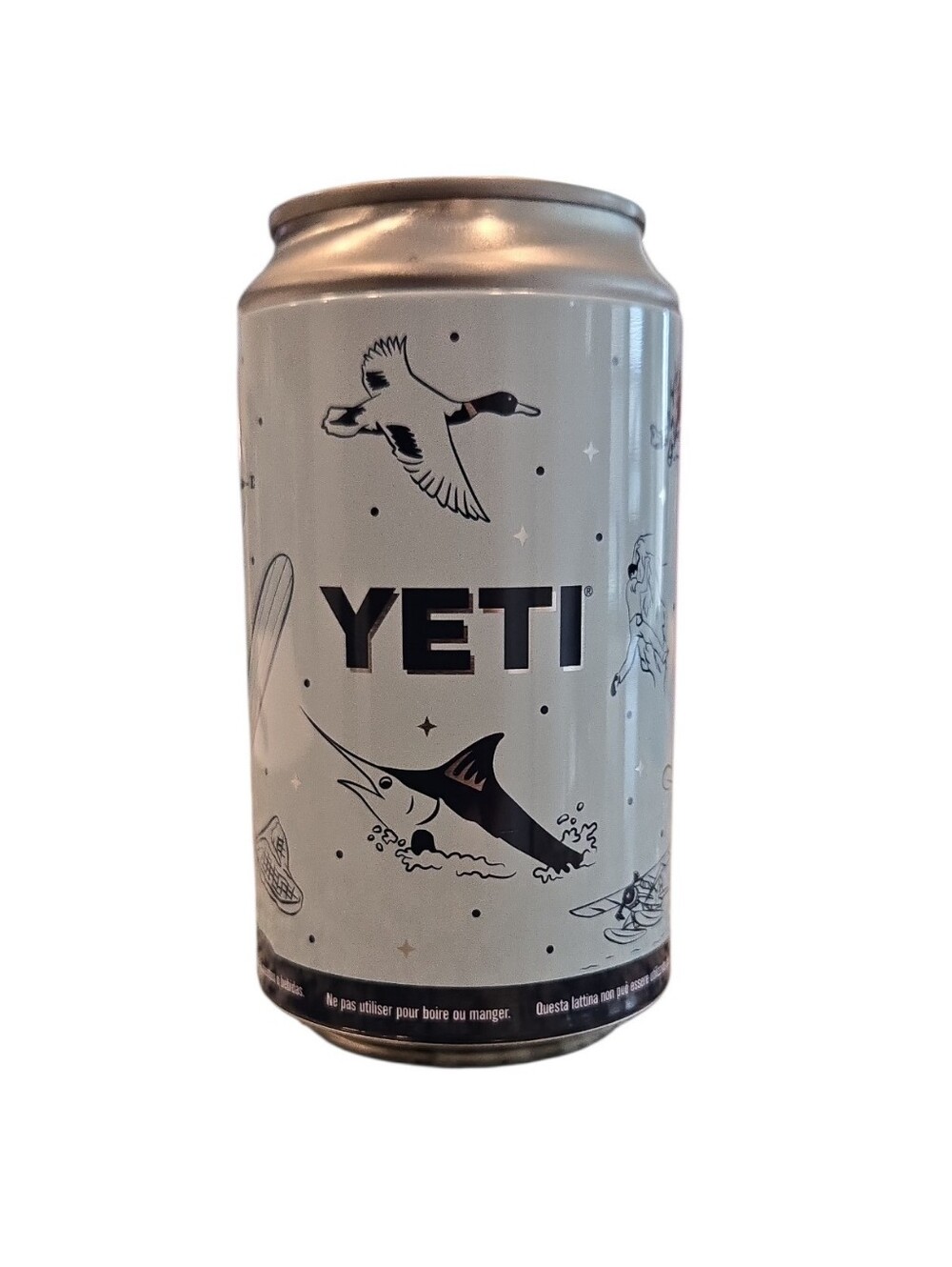 YETI LIMITED EDITION 12 OZ  STASH CAN. LIGHT BLUE